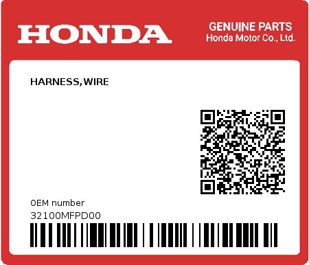 Product image: Honda - 32100MFPD00 - HARNESS,WIRE  0