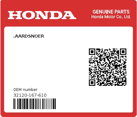 Product image: Honda - 32120-167-610 - .AARDSNOER 