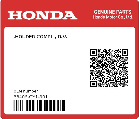 Product image: Honda - 33406-GY1-901 - .HOUDER COMPL., R.V. 