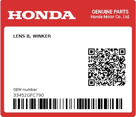 Product image: Honda - 33452GFC790 - LENS B, WINKER 