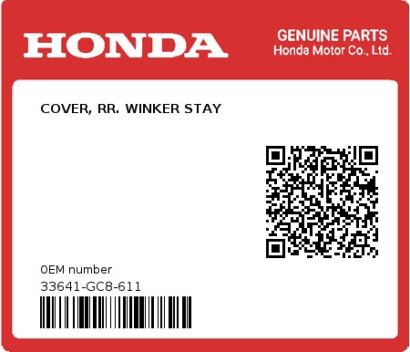 Product image: Honda - 33641-GC8-611 - COVER, RR. WINKER STAY  0