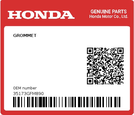 Product image: Honda - 35173GFM890 - GROMMET  0