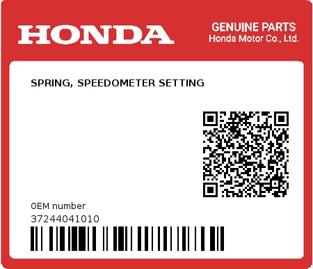 Product image: Honda - 37244041010 - SPRING, SPEEDOMETER SETTING  0