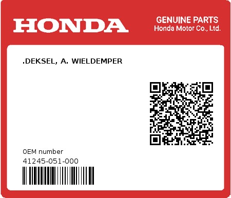 Product image: Honda - 41245-051-000 - .DEKSEL, A. WIELDEMPER  0