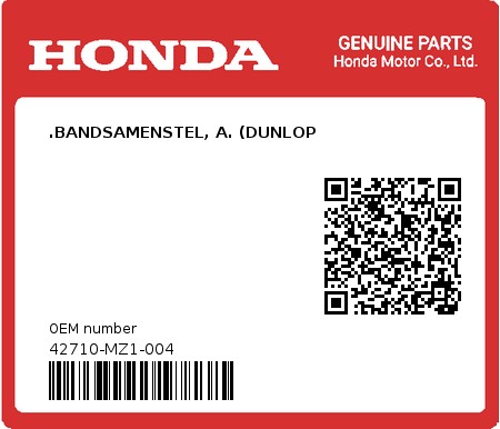 Product image: Honda - 42710-MZ1-004 - .BANDSAMENSTEL, A. (DUNLOP  0