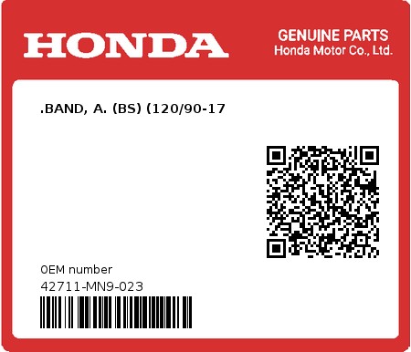 Product image: Honda - 42711-MN9-023 - .BAND, A. (BS) (120/90-17 