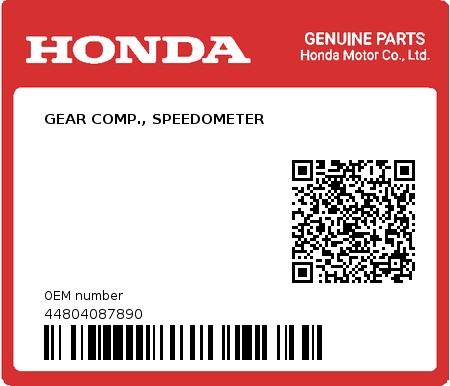 Product image: Honda - 44804087890 - GEAR COMP., SPEEDOMETER 