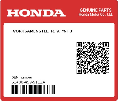 Product image: Honda - 51400-459-911ZA - .VORKSAMENSTEL, R. V. *NH3 