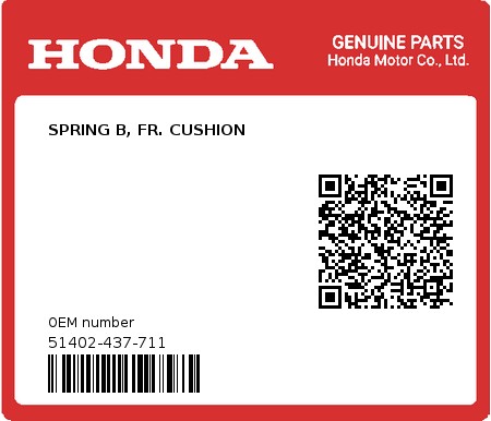 Product image: Honda - 51402-437-711 - SPRING B, FR. CUSHION  0