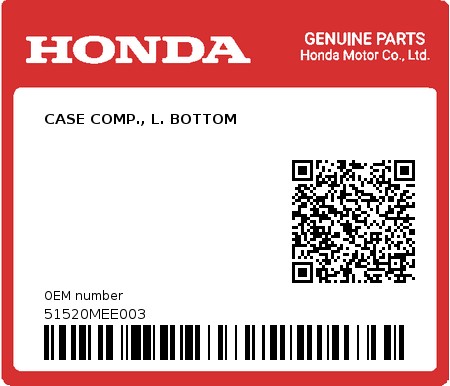 Product image: Honda - 51520MEE003 - CASE COMP., L. BOTTOM 