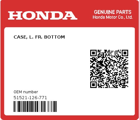 Product image: Honda - 51521-126-771 - CASE, L. FR. BOTTOM 