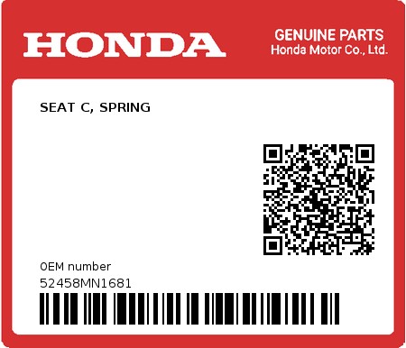 Product image: Honda - 52458MN1681 - SEAT C, SPRING 