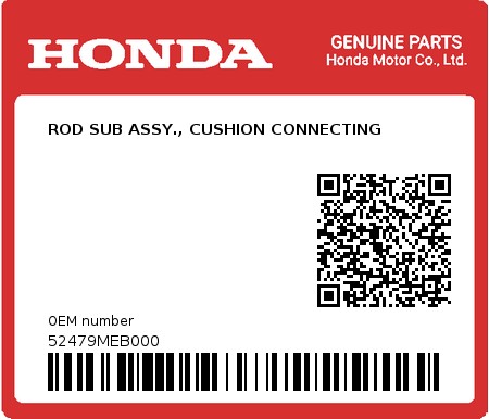 Product image: Honda - 52479MEB000 - ROD SUB ASSY., CUSHION CONNECTING  0