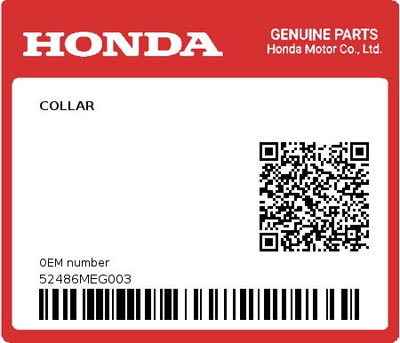 Product image: Honda - 52486MEG003 - COLLAR  0