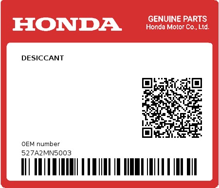 Product image: Honda - 527A2MN5003 - DESICCANT  0