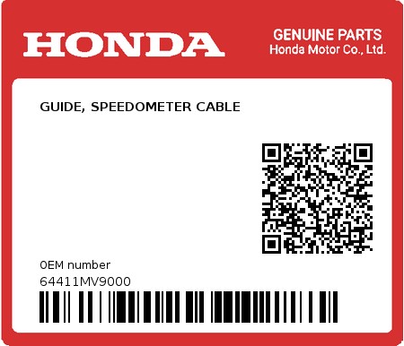 Product image: Honda - 64411MV9000 - GUIDE, SPEEDOMETER CABLE  0