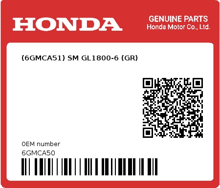 Product image: Honda - 6GMCA50 - (6GMCA51) SM GL1800-6 (GR)  0