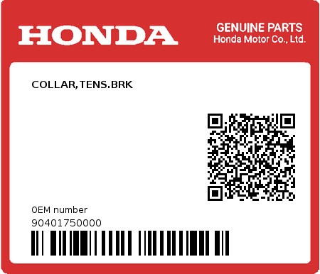 Product image: Honda - 90401750000 - COLLAR,TENS.BRK  0
