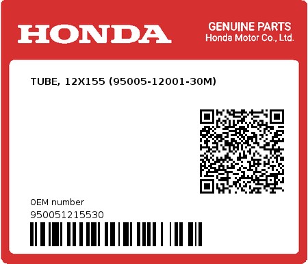 Product image: Honda - 950051215530 - TUBE, 12X155 (95005-12001-30M)  0