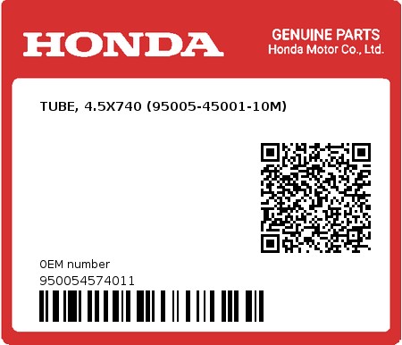 Product image: Honda - 950054574011 - TUBE, 4.5X740 (95005-45001-10M)  0