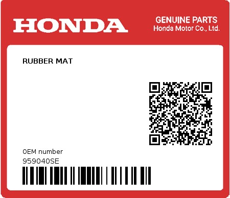 Product image: Honda - 959040SE - RUBBER MAT  0