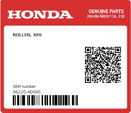 Product image: Honda - 96220-40090 - ROLLER, 4X9  0