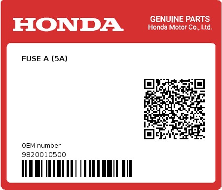 Product image: Honda - 9820010500 - FUSE A (5A)  0