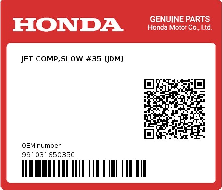 Product image: Honda - 991031650350 - JET COMP,SLOW #35 (JDM)  0