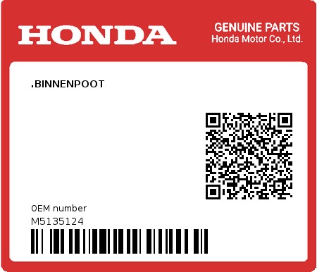 Product image: Honda - M5135124 - .BINNENPOOT  0