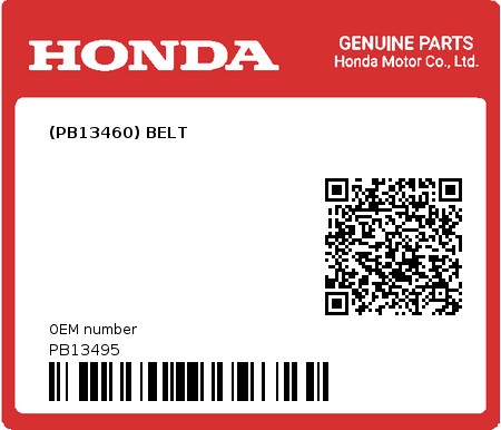 Product image: Honda - PB13495 - (PB13460) BELT  0