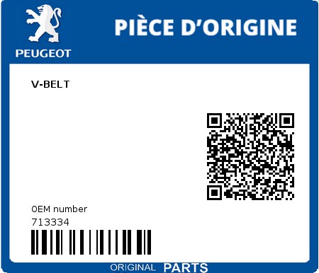 Product image: Peugeot - 713334 - V-BELT  0