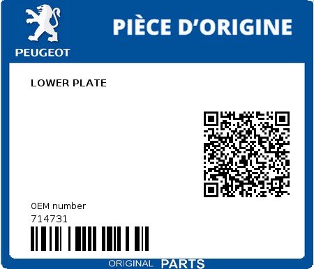 Product image: Peugeot - 714731 - LOWER PLATE  0