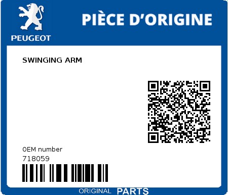 Product image: Peugeot - 718059 - SWINGING ARM  0
