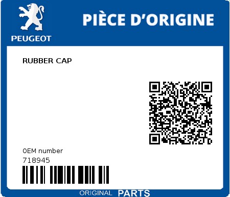 Product image: Peugeot - 718945 - RUBBER CAP  0