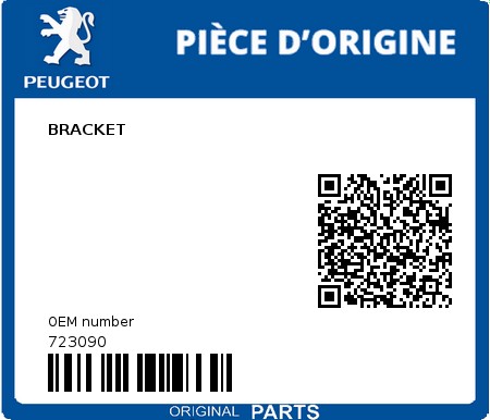 Product image: Peugeot - 723090 - BRACKET  0