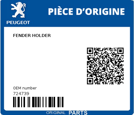 Product image: Peugeot - 724739 - FENDER HOLDER  0
