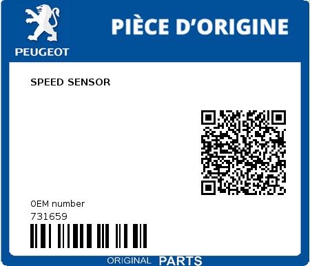 Product image: Peugeot - 731659 - SPEED SENSOR 