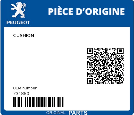 Product image: Peugeot - 731860 - CUSHION  0