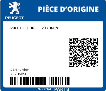 Product image: Peugeot - 732360SB - PROTECTEUR      732360N  0