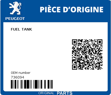 Product image: Peugeot - 736094 - FUEL TANK  0