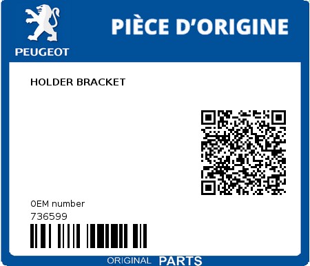 Product image: Peugeot - 736599 - HOLDER BRACKET  0