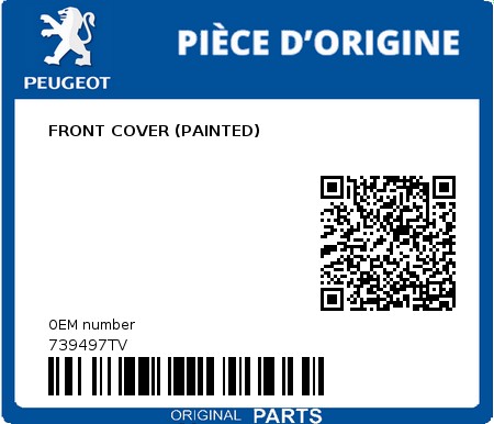 Product image: Peugeot - 739497TV - FRONT COVER (PAINTED) 