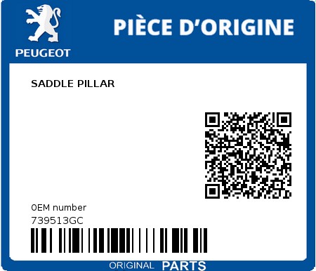 Product image: Peugeot - 739513GC - SADDLE PILLAR  0