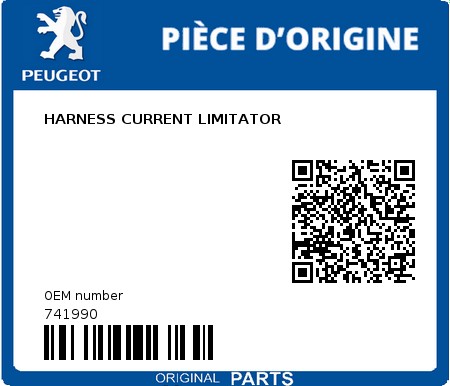 Product image: Peugeot - 741990 - HARNESS CURRENT LIMITATOR  0