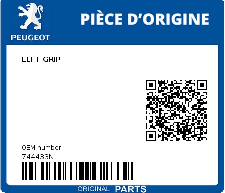 Product image: Peugeot - 744433N - LEFT GRIP  0