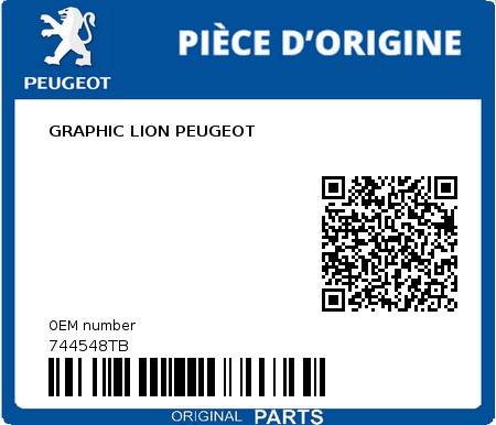 Product image: Peugeot - 744548TB - GRAPHIC LION PEUGEOT 