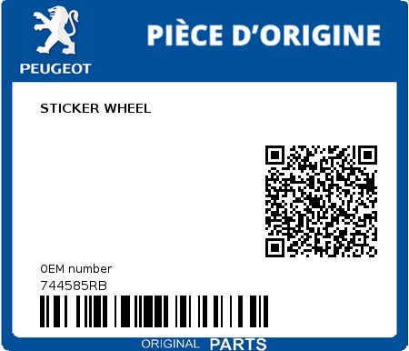 Product image: Peugeot - 744585RB - STICKER WHEEL  0