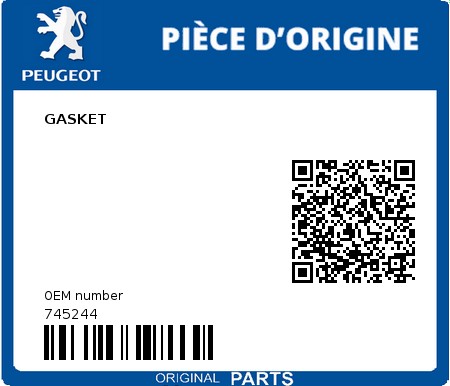 Product image: Peugeot - 745244 - GASKET  0