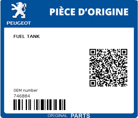 Product image: Peugeot - 746884 - FUEL TANK  0