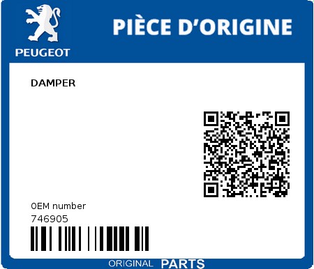 Product image: Peugeot - 746905 - DAMPER  0